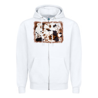 White cowhide background Zipper Hoodie - AdoDesignShop