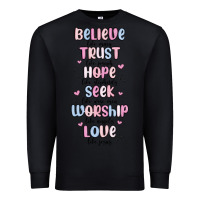 Black believe like mary trust like joseph valentine s da Premium Sweatshirt - MaliasSmallBusiness