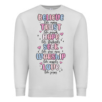 Dove Grey believe like mary trust like joseph valentine s da Premium Sweatshirt - MaliasSmallBusiness