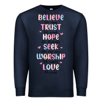 Navy believe like mary trust like joseph valentine s da Premium Sweatshirt - MaliasSmallBusiness