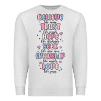 Oatmeal Heather believe like mary trust like joseph valentine s da Premium Sweatshirt - MaliasSmallBusiness