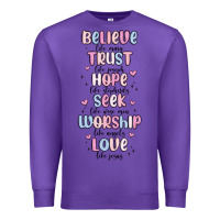 Purple believe like mary trust like joseph valentine s da Premium Sweatshirt - MaliasSmallBusiness