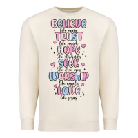 Sandshell believe like mary trust like joseph valentine s da Premium Sweatshirt - MaliasSmallBusiness