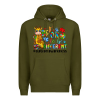 Army Green it s ok to be different giraffe Premium Hoodie - LillyAllenDesigns