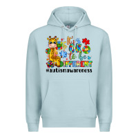 Blue Mist it s ok to be different giraffe Premium Hoodie - LillyAllenDesigns