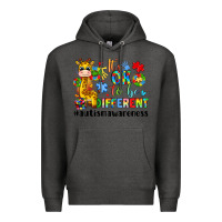 Charcoal Heather it s ok to be different giraffe Premium Hoodie - LillyAllenDesigns