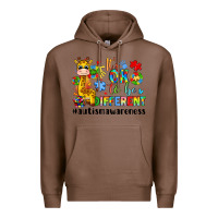 Chestnut it s ok to be different giraffe Premium Hoodie - LillyAllenDesigns