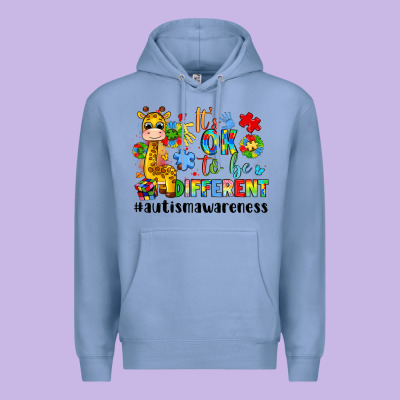 It S Ok To Be Different Giraffe Premium Hoodie Designed By Lillyallendesigns