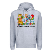 Heather Grey it s ok to be different giraffe Premium Hoodie - LillyAllenDesigns