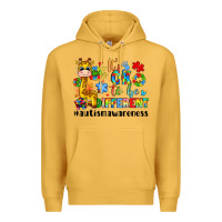 Mustard it s ok to be different giraffe Premium Hoodie - LillyAllenDesigns