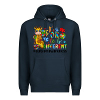 Navy it s ok to be different giraffe Premium Hoodie - LillyAllenDesigns