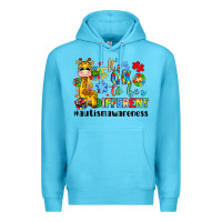 Ocean Blue it s ok to be different giraffe Premium Hoodie - LillyAllenDesigns
