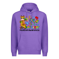 Purple it s ok to be different giraffe Premium Hoodie - LillyAllenDesigns
