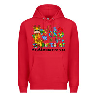 Red it s ok to be different giraffe Premium Hoodie - LillyAllenDesigns