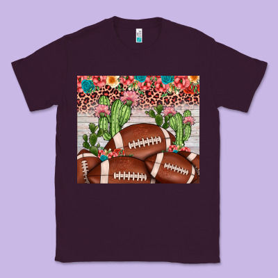 Football Leopard Cactus Classic Tee Designed By Jahusdesignshop