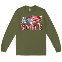 Army Green smile with teeth and brush Long Sleeve Tee - AdoDesignShop