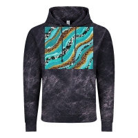 Turquoise Brushstrokes With Leopard And Cowhide Vintage Hoodie | Teevron