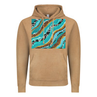 Vintage Camel turquoise brushstrokes with leopard and cowhide Vintage Hoodie - RanaPortraitStore