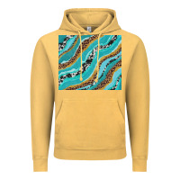 Vintage Mustard turquoise brushstrokes with leopard and cowhide Vintage Hoodie - RanaPortraitStore