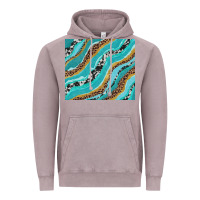 Vintage Zinc turquoise brushstrokes with leopard and cowhide Vintage Hoodie - RanaPortraitStore