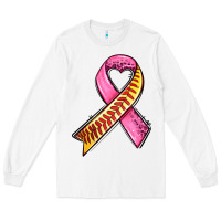 White breast cancer sport ribbons Long Sleeve Tee - AdoDesignShop