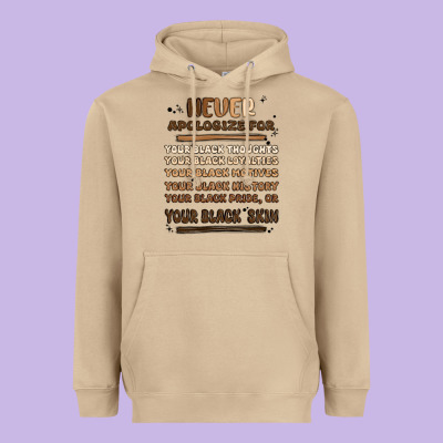 Never Apologize Heavyweight Hoodie Designed By Maliassmallbusiness