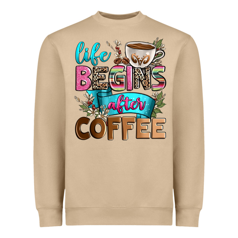Life Begins After Coffee Heavyweight Sweatshirt by Zillion Design Studio | Teevron