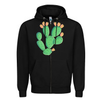 Black texas prickly pear cactus Zipper Hoodie - Artiststas