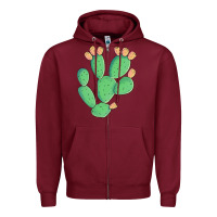 Burgundy texas prickly pear cactus Zipper Hoodie - Artiststas
