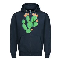 Navy texas prickly pear cactus Zipper Hoodie - Artiststas