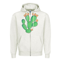 Oatmeal Heather texas prickly pear cactus Zipper Hoodie - Artiststas