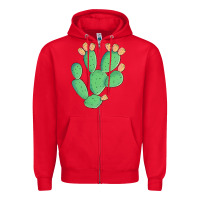 Red texas prickly pear cactus Zipper Hoodie - Artiststas