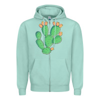 Seafoam texas prickly pear cactus Zipper Hoodie - Artiststas