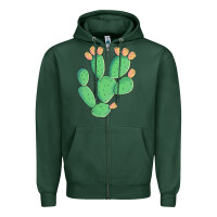 Sports Green texas prickly pear cactus Zipper Hoodie - Artiststas
