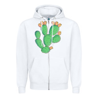 White texas prickly pear cactus Zipper Hoodie - Artiststas