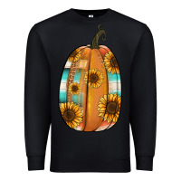 Black Serape sunflower pumpkin Premium Sweatshirt - NancyCooperArtShop