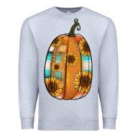 Heather Grey Serape sunflower pumpkin Premium Sweatshirt - NancyCooperArtShop
