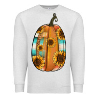 Oatmeal Heather Serape sunflower pumpkin Premium Sweatshirt - NancyCooperArtShop
