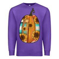 Purple Serape sunflower pumpkin Premium Sweatshirt - NancyCooperArtShop