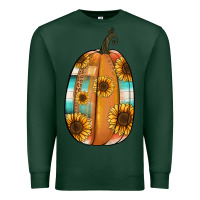 Sports Green Serape sunflower pumpkin Premium Sweatshirt - NancyCooperArtShop