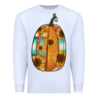 White Serape sunflower pumpkin Premium Sweatshirt - NancyCooperArtShop