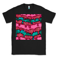 Black valentines day leopard and turquoise gemstone seamless pattern Classic Tee - BundleAndBundleShop