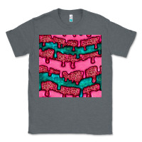 Charcoal Heather valentines day leopard and turquoise gemstone seamless pattern Classic Tee - BundleAndBundleShop