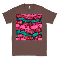 Chestnut valentines day leopard and turquoise gemstone seamless pattern Classic Tee - BundleAndBundleShop