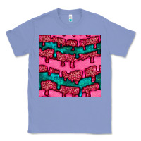 Colony Blue valentines day leopard and turquoise gemstone seamless pattern Classic Tee - BundleAndBundleShop