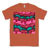 Copper valentines day leopard and turquoise gemstone seamless pattern Classic Tee - BundleAndBundleShop