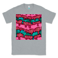 Heather Grey valentines day leopard and turquoise gemstone seamless pattern Classic Tee - BundleAndBundleShop