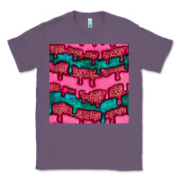 Lavender valentines day leopard and turquoise gemstone seamless pattern Classic Tee - BundleAndBundleShop