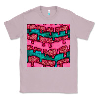Lilac valentines day leopard and turquoise gemstone seamless pattern Classic Tee - BundleAndBundleShop