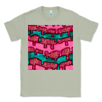 Matcha valentines day leopard and turquoise gemstone seamless pattern Classic Tee - BundleAndBundleShop